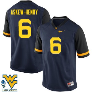 Mens West Virginia #6 Dravon Askew-Henry Navy Player Jersey 793964-340