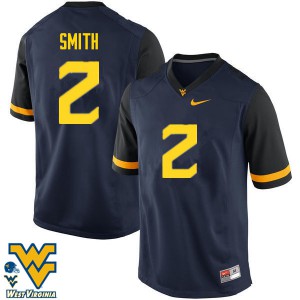 Mens West Virginia #2 Dreamius Smith Navy Stitched Jersey 116120-884