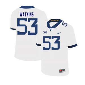 Mens WVU #53 Eddie Watkins White NCAA Jersey 252451-656