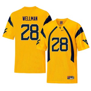 Men West Virginia University #28 Elijah Wellman Yellow Retro Player Jerseys 484533-911