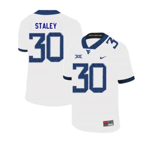 Mens West Virginia Mountaineers #30 Evan Staley White 2019 Player Jerseys 193885-619