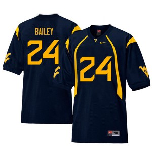 Men West Virginia Mountaineers #24 Hakeem Bailey Navy Retro Football Jerseys 795395-393