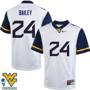 Men West Virginia #24 Hakeem Bailey White Embroidery Jerseys 326529-146