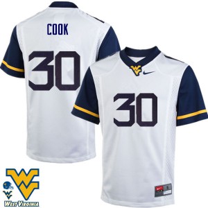 Men West Virginia University #30 Henry Cook White Player Jersey 591701-756