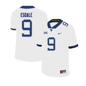 Men West Virginia University #9 Isaiah Esdale White Stitched Jerseys 525739-791