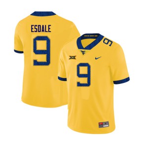 Mens WVU #9 Isaiah Esdale Yellow NCAA Jerseys 105568-292