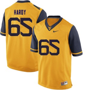 Men West Virginia Mountaineers #65 Isaiah Hardy Gold Embroidery Jersey 824321-435