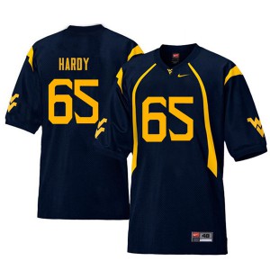 Men WVU #65 Isaiah Hardy Navy Retro Embroidery Jerseys 677401-871