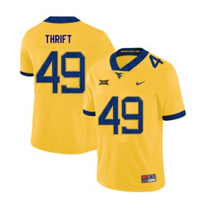 Men's West Virginia #49 Jayvon Thrift Yellow 2019 Football Jersey 758706-120