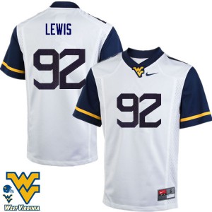 Men's West Virginia University #92 Jon Lewis White High School Jerseys 429722-683