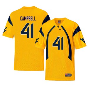 Men's Mountaineers #41 Jonah Campbell Yellow Retro Embroidery Jerseys 900157-195