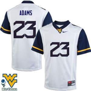 Mens West Virginia Mountaineers #23 Jordan Adams White University Jersey 517593-617