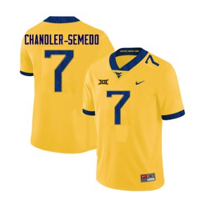 Mens West Virginia University #7 Josh Chandler-Semedo Yellow Football Jersey 826106-322
