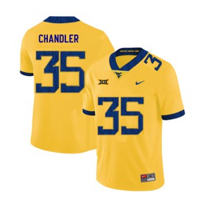 Mens West Virginia University #35 Josh Chandler Yellow 2019 NCAA Jerseys 859064-168