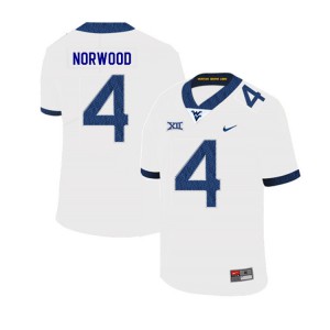 Mens Mountaineers #4 Josh Norwood White 2019 Official Jerseys 685486-971