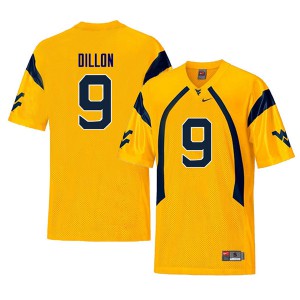 Men's West Virginia Mountaineers #9 K.J. Dillon Yellow Retro Stitched Jerseys 594637-287