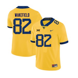 Men's Mountaineers #82 Keion Wakefield Yellow Official Jersey 284436-153