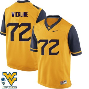 Mens West Virginia #72 Kelby Wickline Gold Football Jersey 627904-899