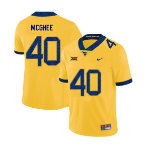 Men's West Virginia University #40 Kolton McGhee Yellow 2019 Stitch Jerseys 737182-737