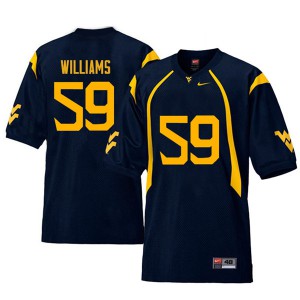 Mens West Virginia #59 Luke Williams Navy Retro Stitched Jersey 258938-343
