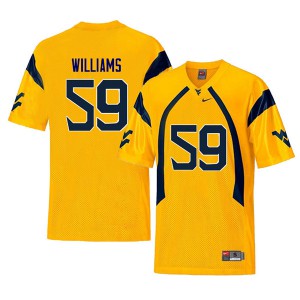 Men WVU #59 Luke Williams Yellow Retro College Jerseys 744736-283