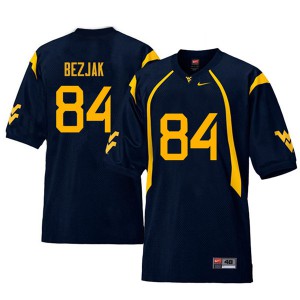 Mens West Virginia #84 Matt Bezjak Navy Retro Stitched Jersey 979556-101