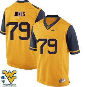 Mens West Virginia University #79 Matt Jones Gold NCAA Jersey 546601-184