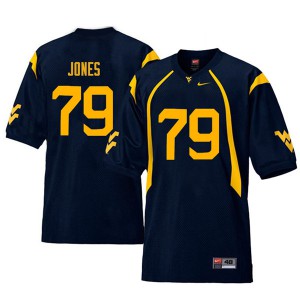 Men's West Virginia #79 Matt Jones Navy Retro University Jerseys 349745-912