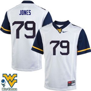 Mens West Virginia University #79 Matt Jones White Stitched Jersey 491194-303