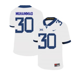 Men's WVU #30 Naim Muhammad White 2019 Embroidery Jerseys 917511-304