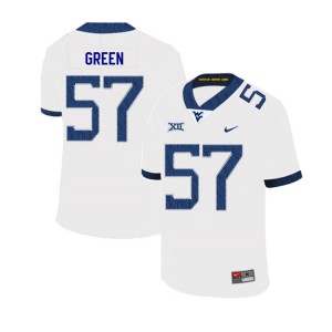 Mens West Virginia Mountaineers #57 Nate Green White 2019 College Jerseys 242035-725