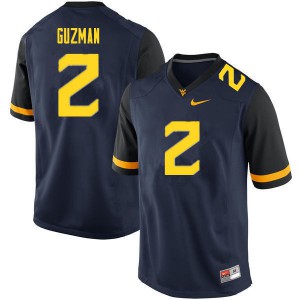 Men West Virginia University #2 Noah Guzman Navy 2020 Stitch Jerseys 742814-282