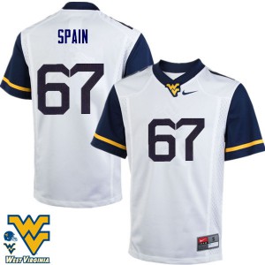 Mens Mountaineers #67 Quinton Spain White Football Jersey 265192-985