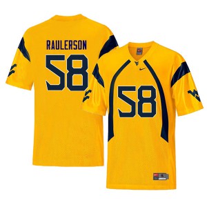 Mens West Virginia #58 Ray Raulerson Yellow Retro High School Jersey 979591-190