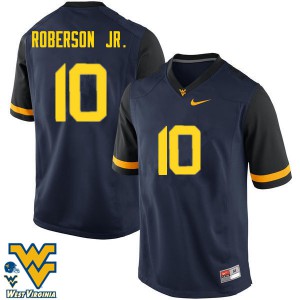 Men West Virginia University #10 Reggie Roberson Jr. Navy Official Jerseys 171991-663