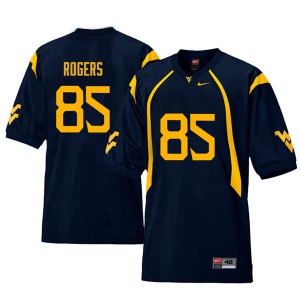 Men's West Virginia #85 Ricky Rogers Navy Retro High School Jersey 429120-799