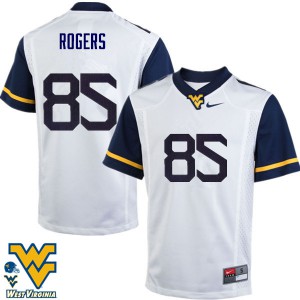 Men's Mountaineers #85 Ricky Rogers White NCAA Jersey 603884-456