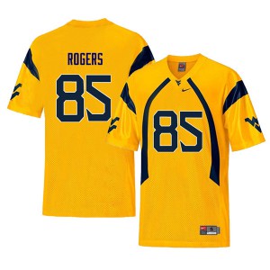 Men's West Virginia Mountaineers #85 Ricky Rogers Yellow Retro Embroidery Jerseys 936500-293