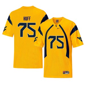 Men's West Virginia #75 Sam Huff Yellow Retro Stitched Jersey 131124-697
