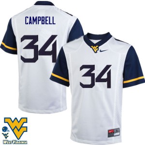 Men Mountaineers #34 Shea Campbell White Football Jerseys 612976-818