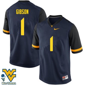 Men West Virginia #1 Shelton Gibson Navy Stitch Jerseys 714071-649