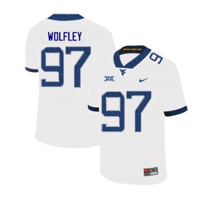 Men's West Virginia #97 Stone Wolfley White 2019 Stitched Jerseys 874158-498