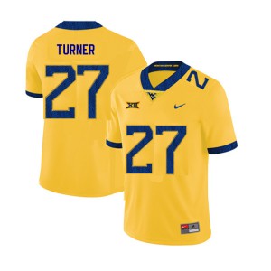 Men's West Virginia #27 Tacorey Turner Yellow 2019 Stitched Jersey 947743-863