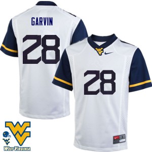 Mens West Virginia Mountaineers #28 Terence Garvin White Official Jerseys 128834-786