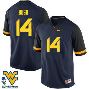 Men's West Virginia Mountaineers #14 Tevin Bush Navy Stitched Jersey 446754-325