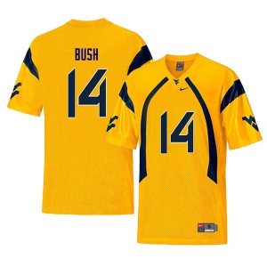 Men WVU #14 Tevin Bush Yellow Retro High School Jerseys 387362-964