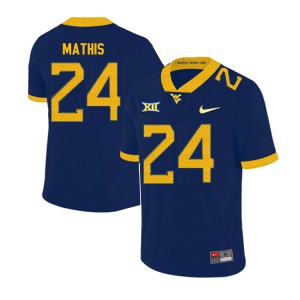 Mens West Virginia Mountaineers #24 Tony Mathis Navy 2019 Football Jerseys 208594-599
