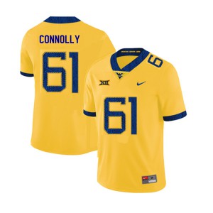 Men West Virginia University #61 Tyler Connolly Yellow 2019 Stitched Jersey 760849-896