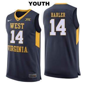 Youth West Virginia #14 Chase Harler Navy Basketball Jerseys 111392-850