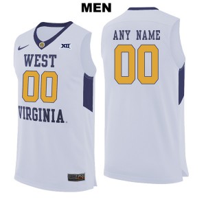 Men West Virginia #00 Custom White Basketball Jersey 479929-302